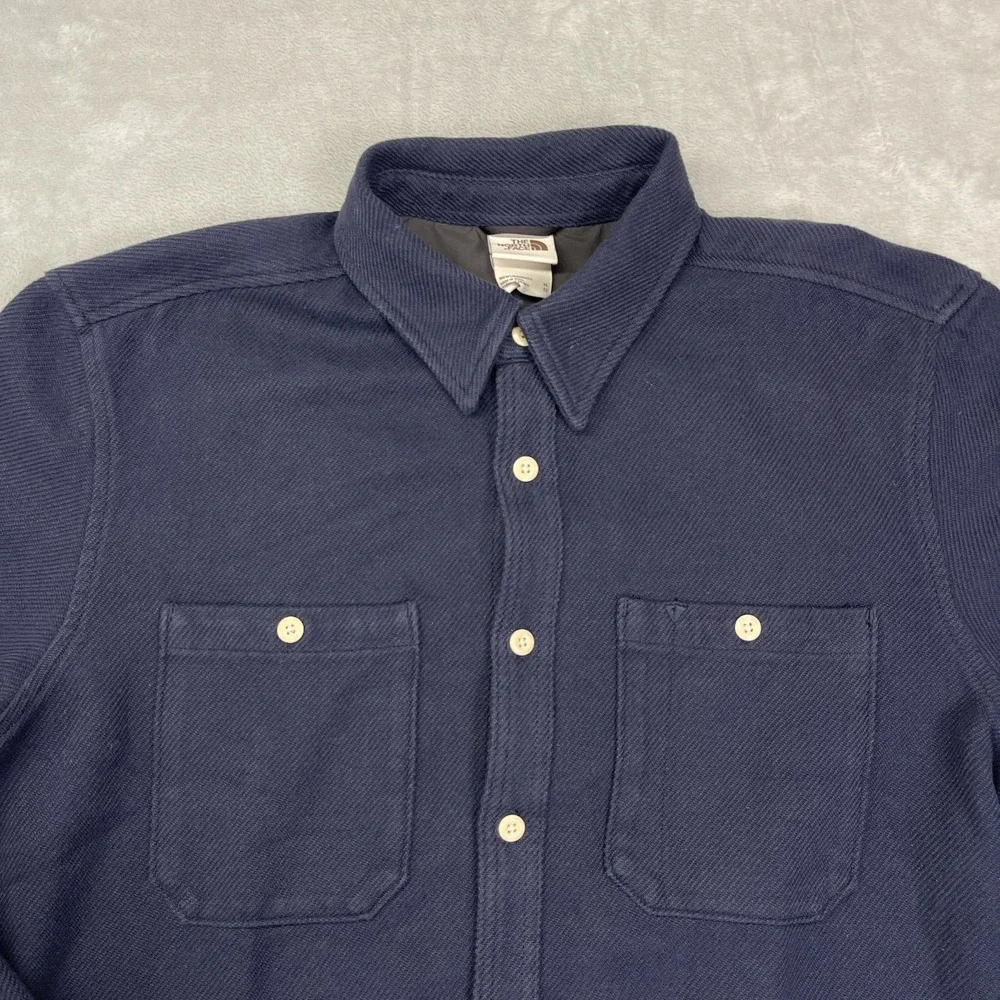 NWT The North Face Valley Twill Flannel Shirt Mens XL Aviator Navy Button‎ Up